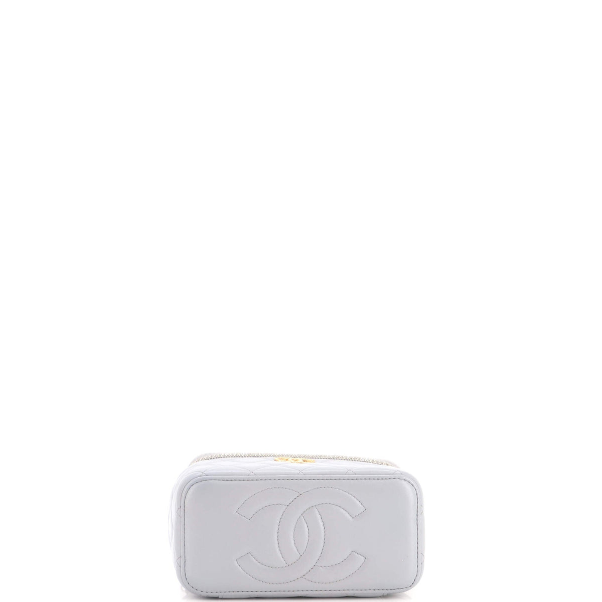 All Slide Long Vanity Case with Chain Quilted Lambskin Small