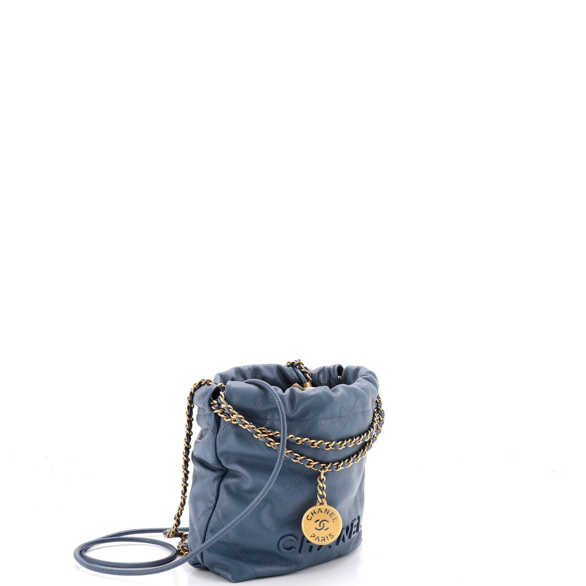 22 Chain Hobo Quilted Caviar Mini