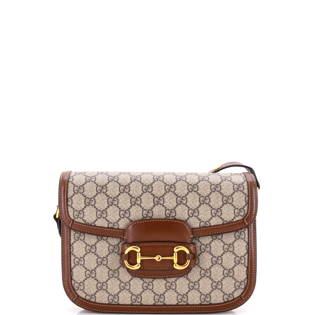 Horsebit 1955 Shoulder Bag GG Coated Canvas with Leather Small