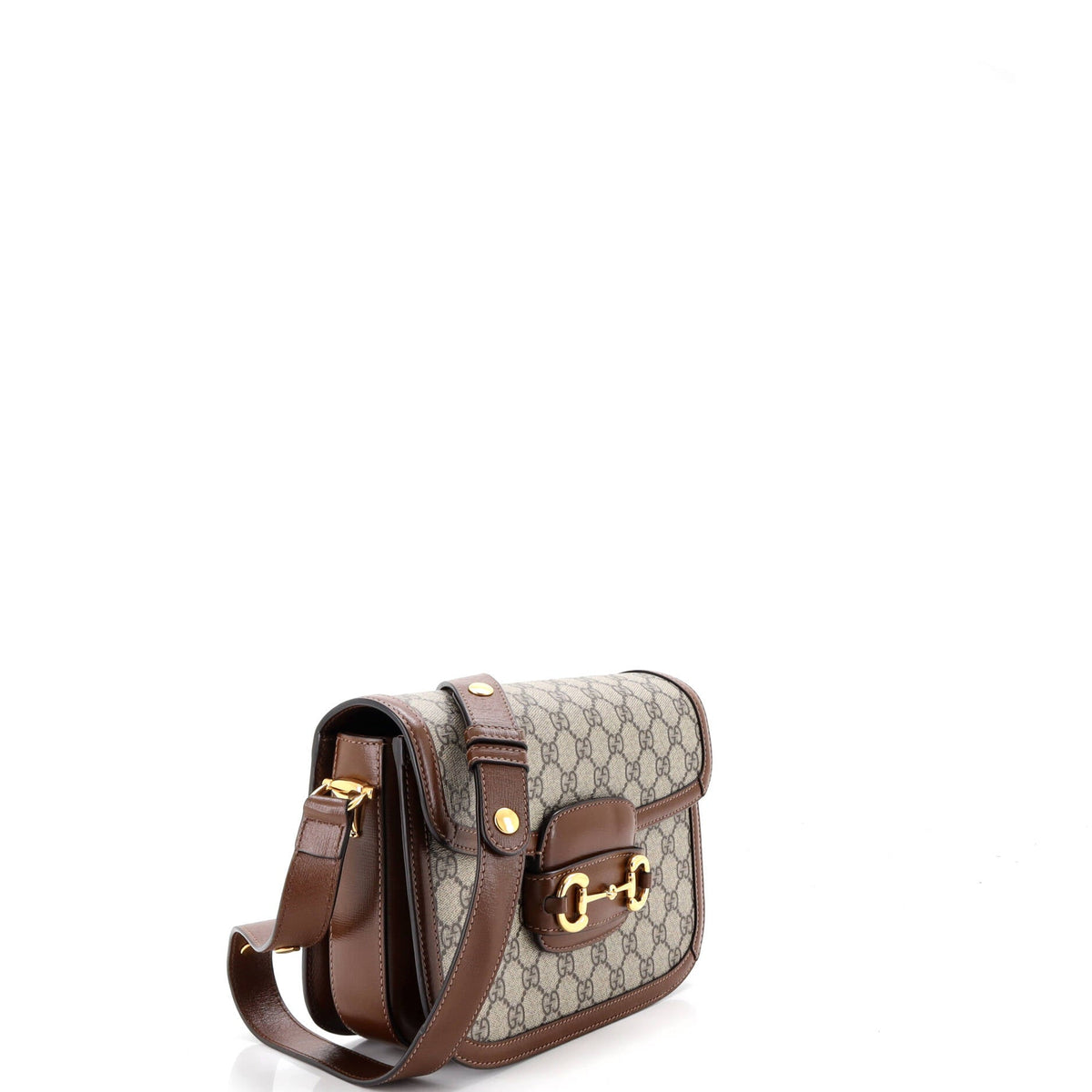 Horsebit 1955 Shoulder Bag GG Coated Canvas with Leather Small