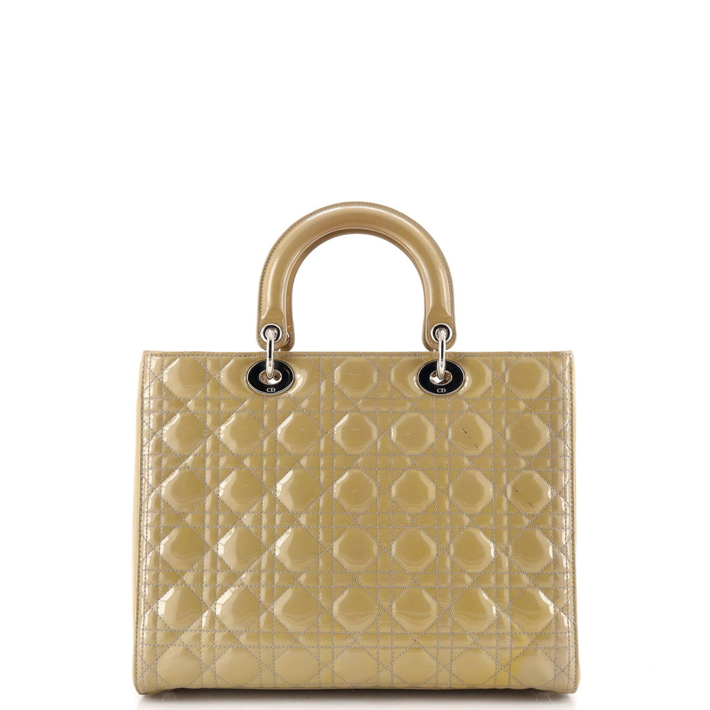 Vintage Lady Dior Bag Cannage Quilt Patent Large