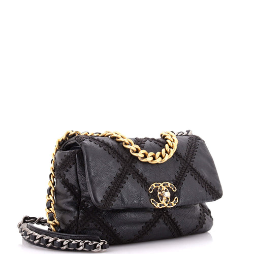 19 Flap Bag Crochet Quilted Calfskin Medium