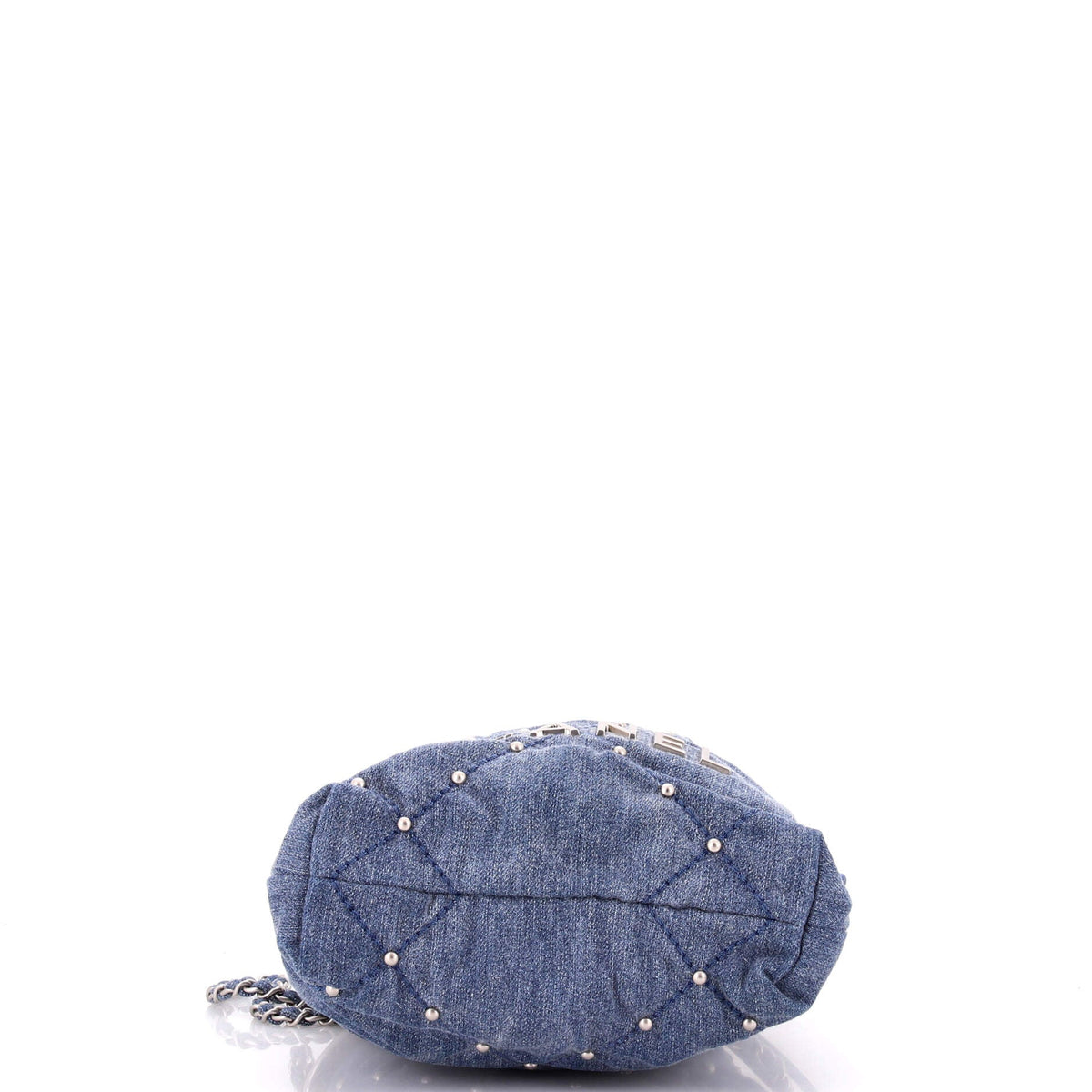 22 Chain Hobo Quilted Studded Denim Mini