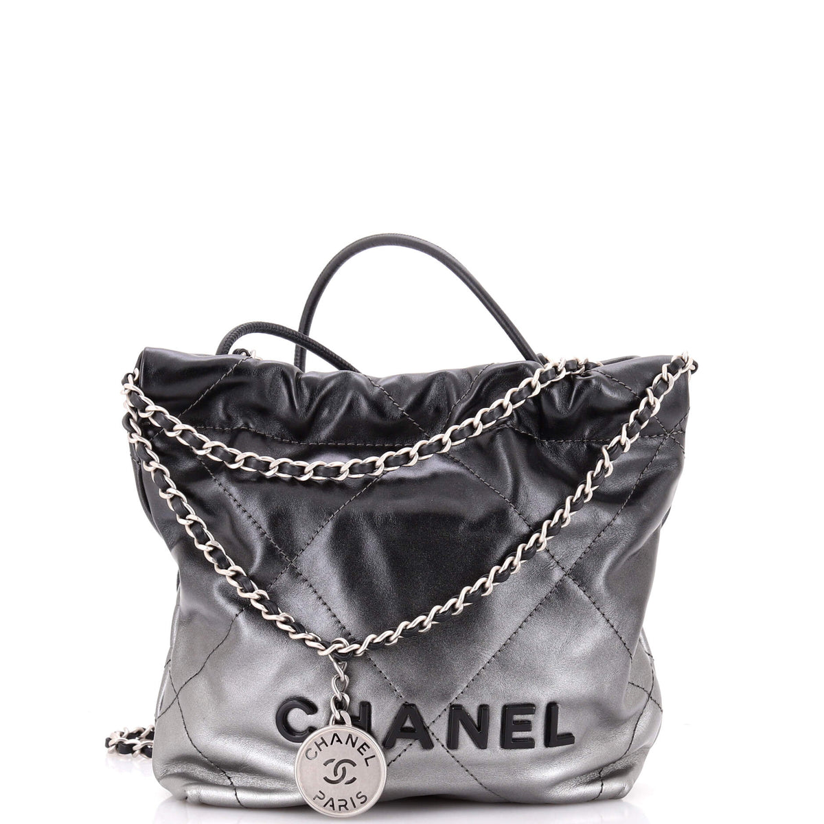 22 Chain Hobo Quilted Metallic Degrade Calfskin Mini