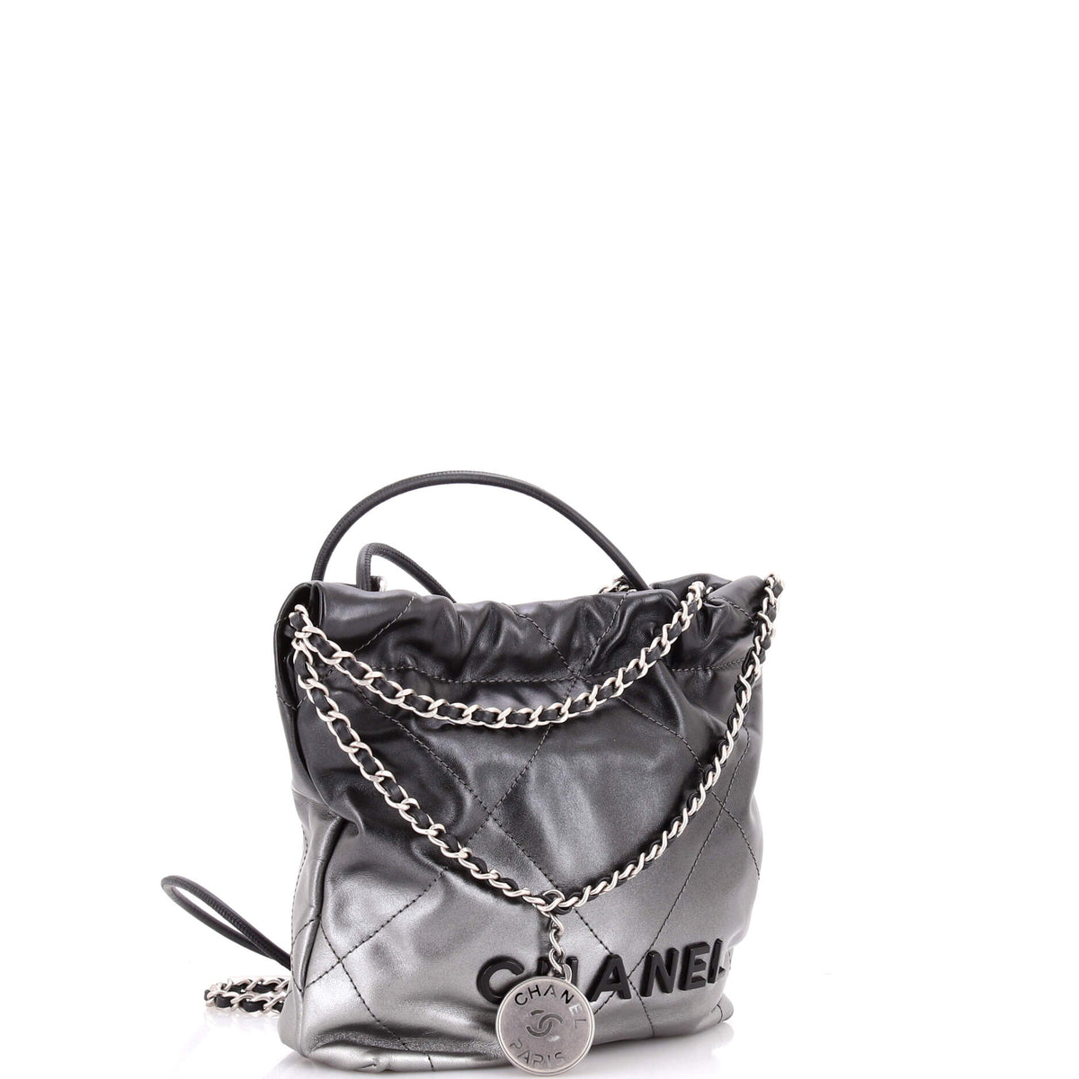22 Chain Hobo Quilted Metallic Degrade Calfskin Mini