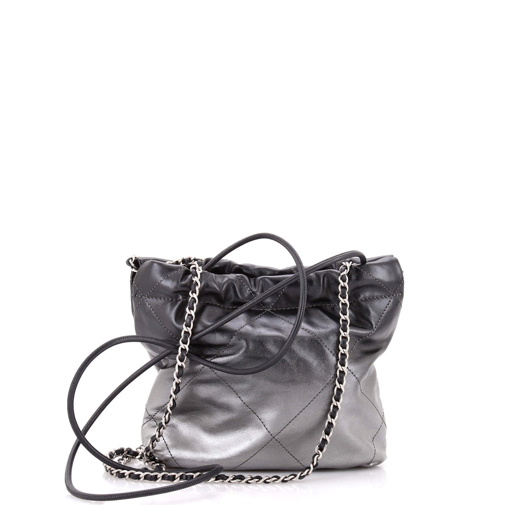 22 Chain Hobo Quilted Metallic Degrade Calfskin Mini