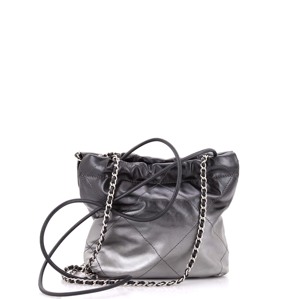 22 Chain Hobo Quilted Metallic Degrade Calfskin Mini