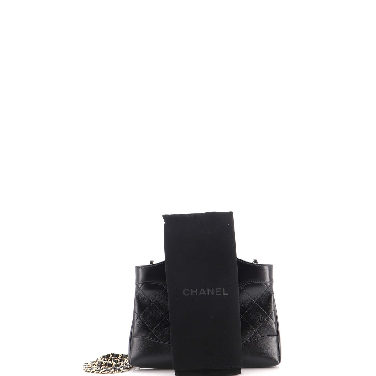 31 Shopping Bag Clutch with Chain Quilted Shiny Crumpled Calfskin Small