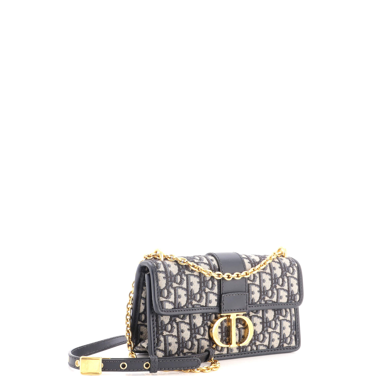 30 Montaigne Chain Flap Bag Oblique Canvas East West