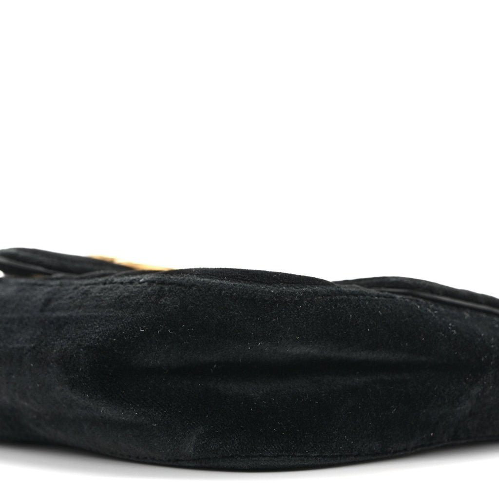 Velvet Matelasse Mini GG Marmont Shoulder Bag Black
