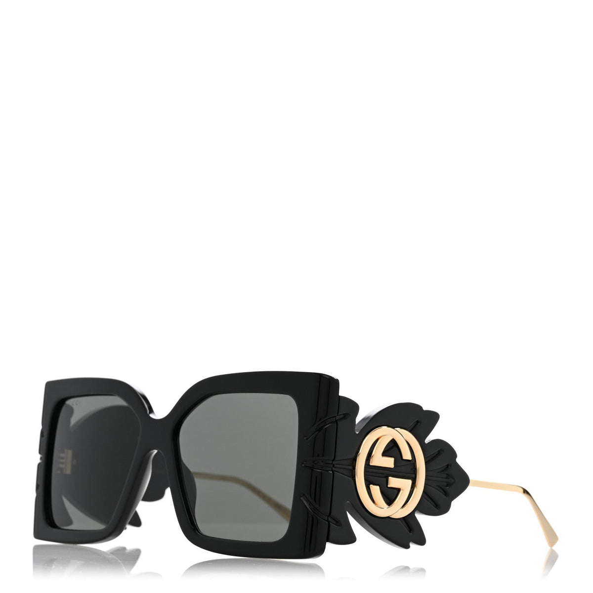 Acetate Square Frame Wing Sunglasses GG0535S Black