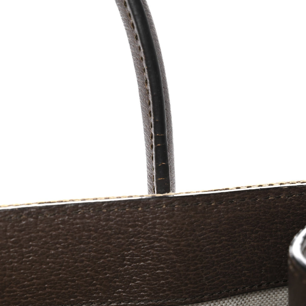 Monogram Jumbo GG Textured Dollar Calfskin Web Small Tote Bag Camel Ebony New Acero