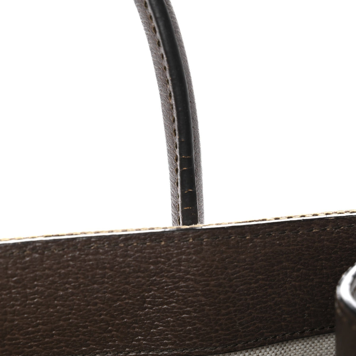 Monogram Jumbo GG Textured Dollar Calfskin Web Small Tote Bag Camel Ebony New Acero