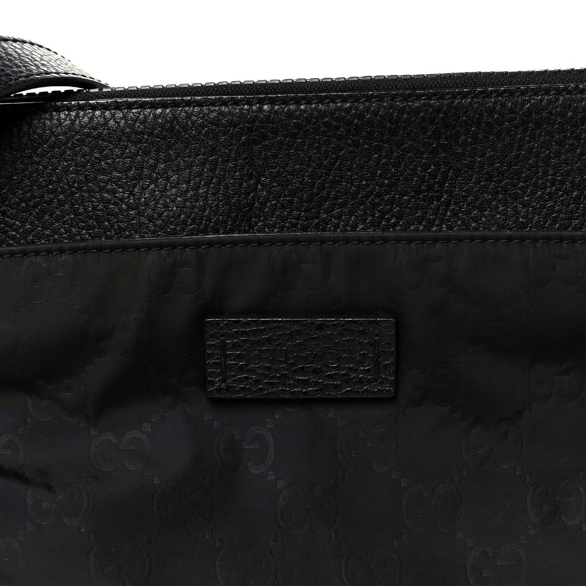 Nylon Monogram Dollar Calfskin Flat Messenger Bag Black