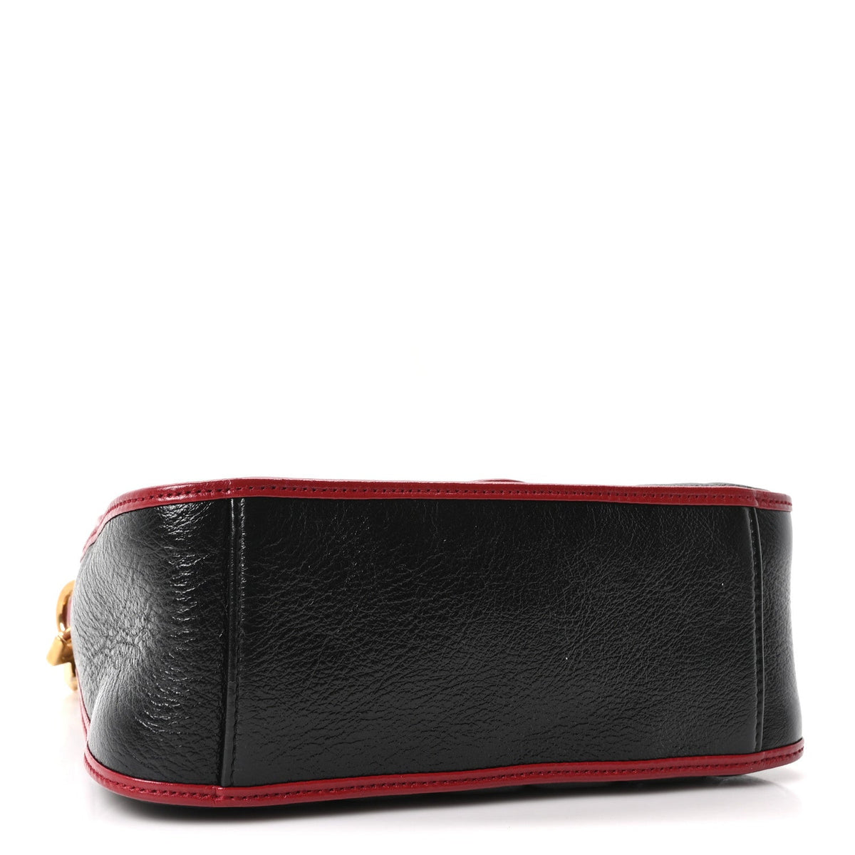 Vintage Effect Calfskin Matelasse Diagonal Mini Torchon GG Marmont Top Handle Shoulder Bag Black Romantic Cherry