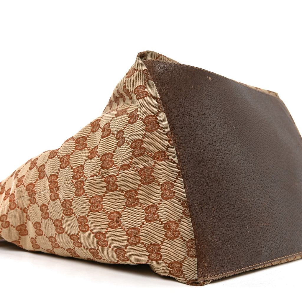 Monogram Large Web Handle Bucket Tote Dark Brown