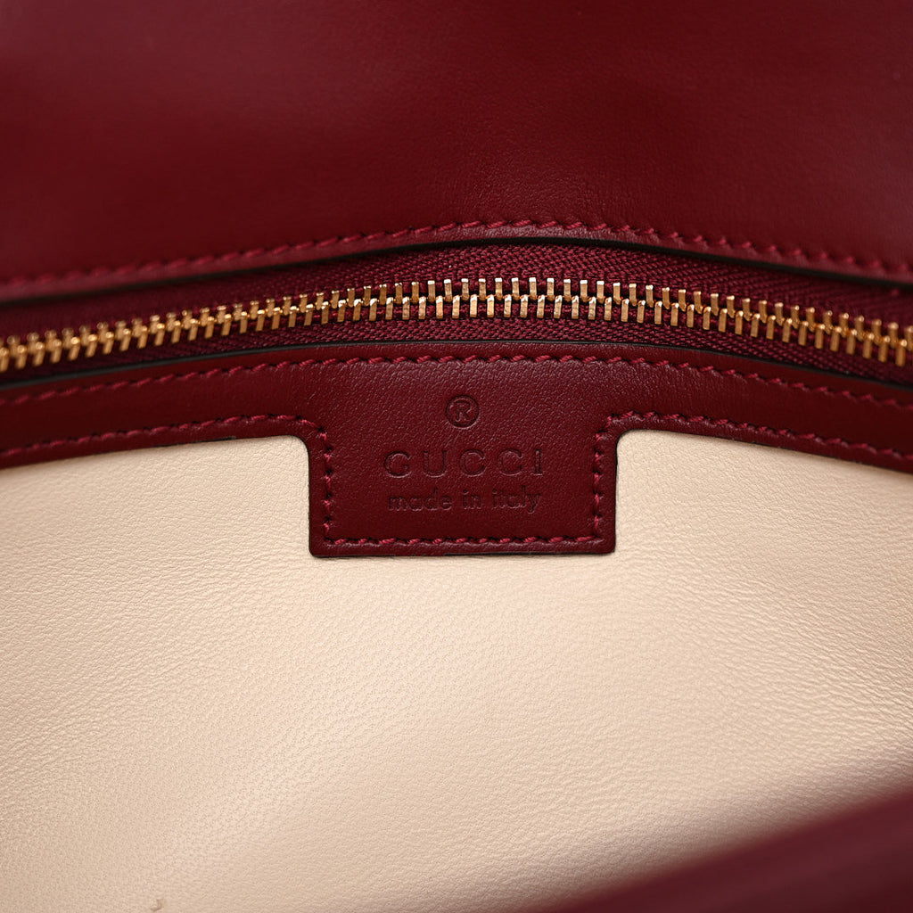 Calfskin Matelasse Small GG Marmont Shoulder Bag Rosso Ancora Red