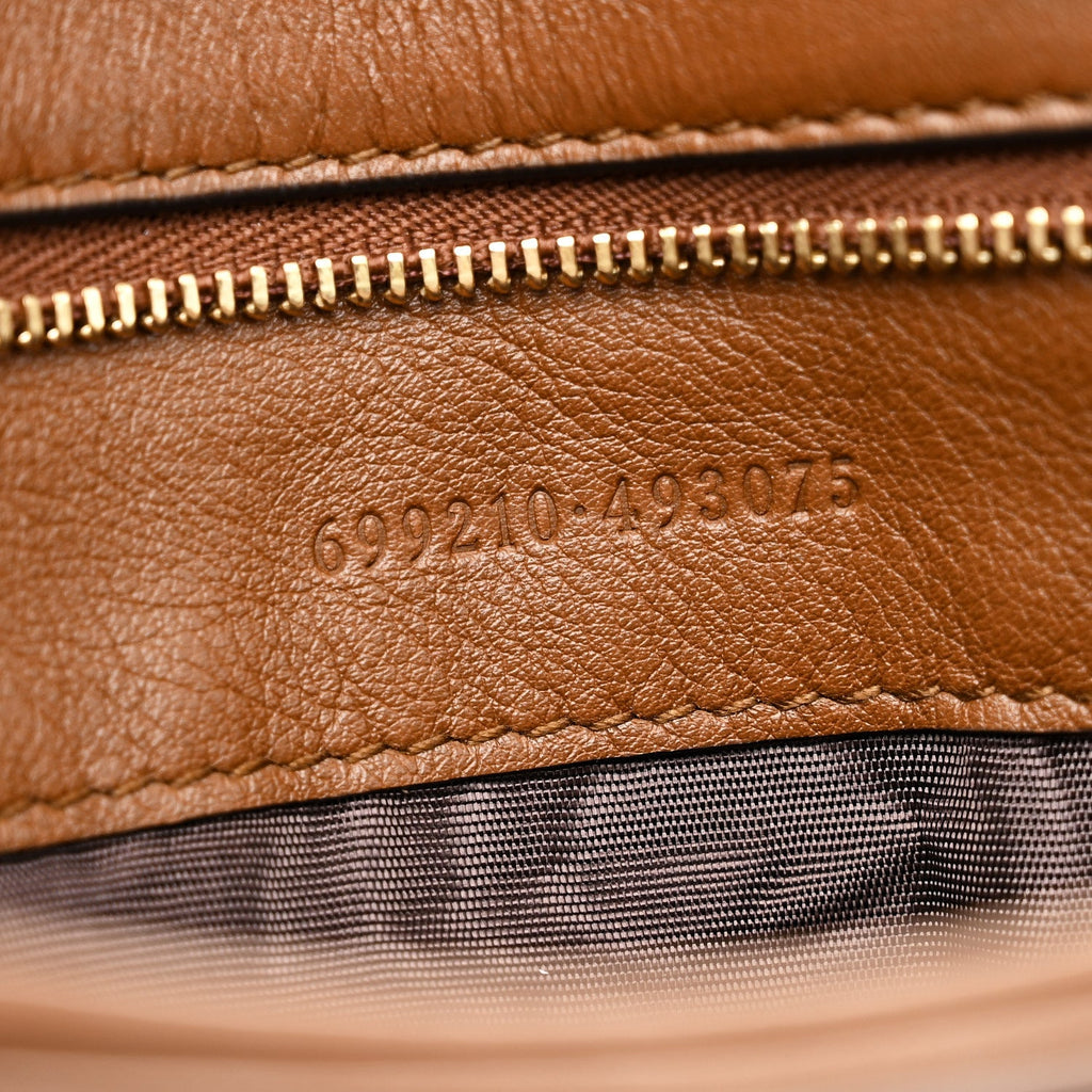 Roxy Calfskin Web Medium Blondie Shoulder Flap Bag Cuir