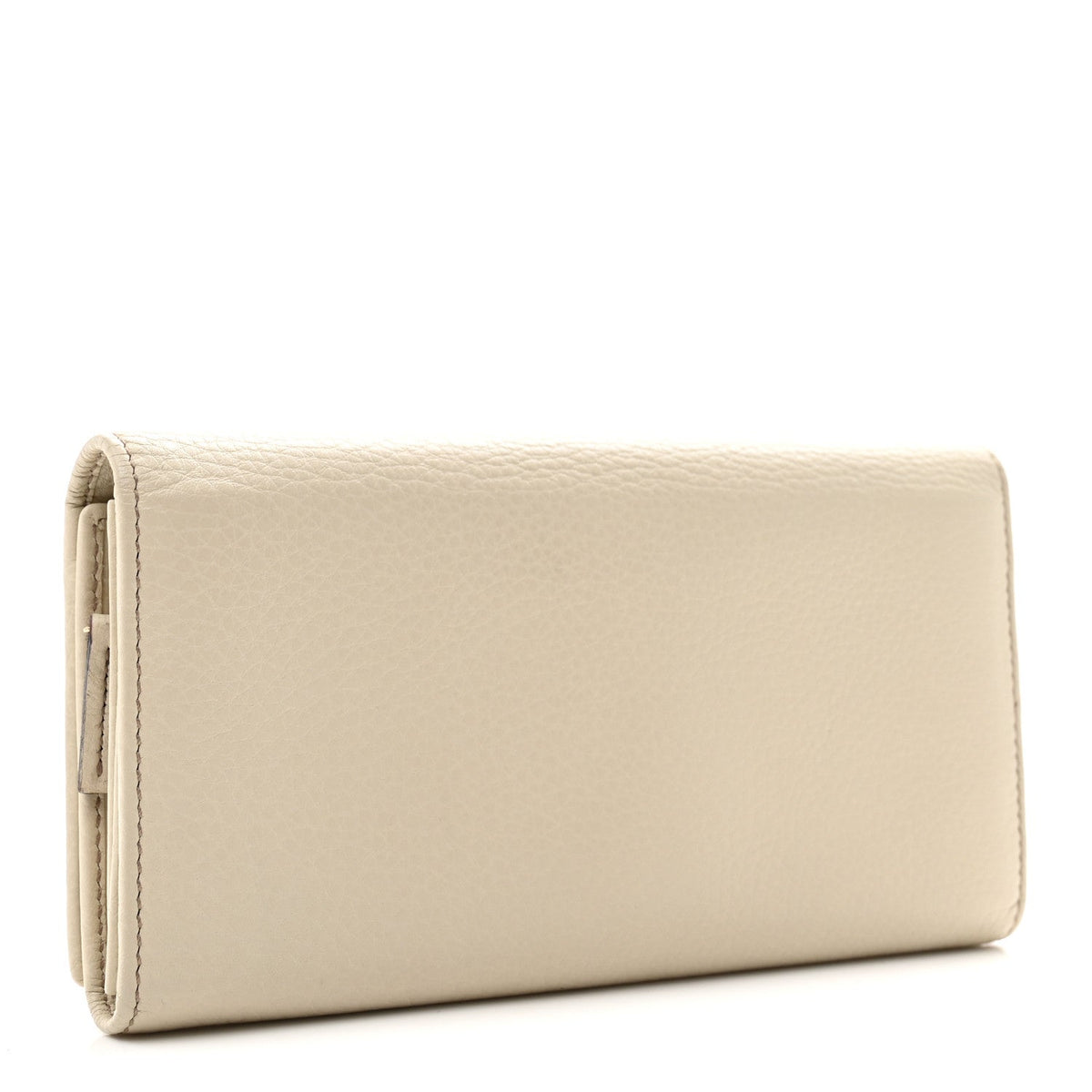Pebbled Calfskin Large Soho Continental Wallet Off White