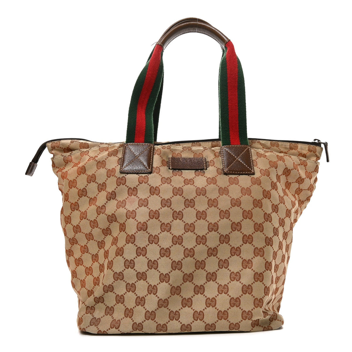 Monogram Large Web Handle Bucket Tote Dark Brown