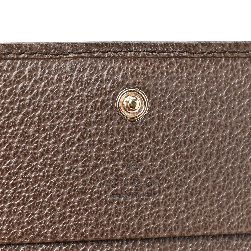 GG Supreme Monogram Web Ophidia Small Wallet Beige Dark Brown Beige Dark Brown