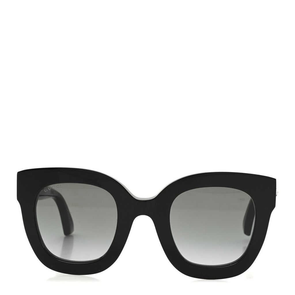 Acetate Crystal Star Round Frame Sunglasses GG0208S Black Black