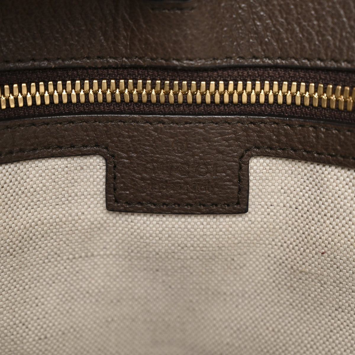 Monogram Jumbo GG Textured Dollar Calfskin Web Small Tote Bag Camel Ebony New Acero