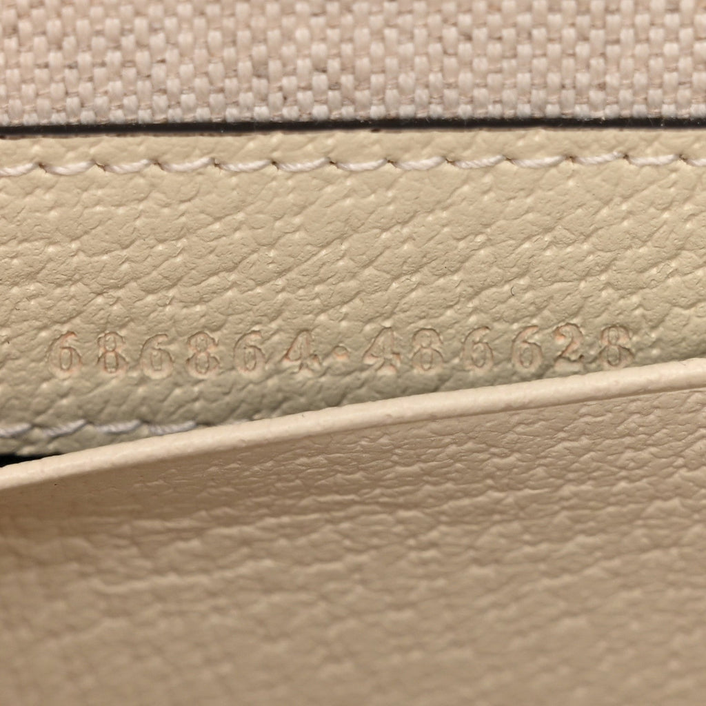 Monogram Jumbo GG Textured Dollar Calfskin Web Mini Bamboo 1947 Top Handle Bag Off White