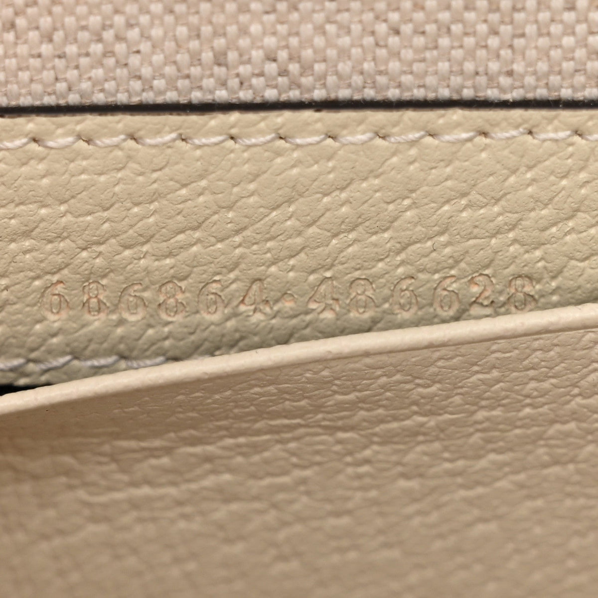 Monogram Jumbo GG Textured Dollar Calfskin Web Mini Bamboo 1947 Top Handle Bag Off White