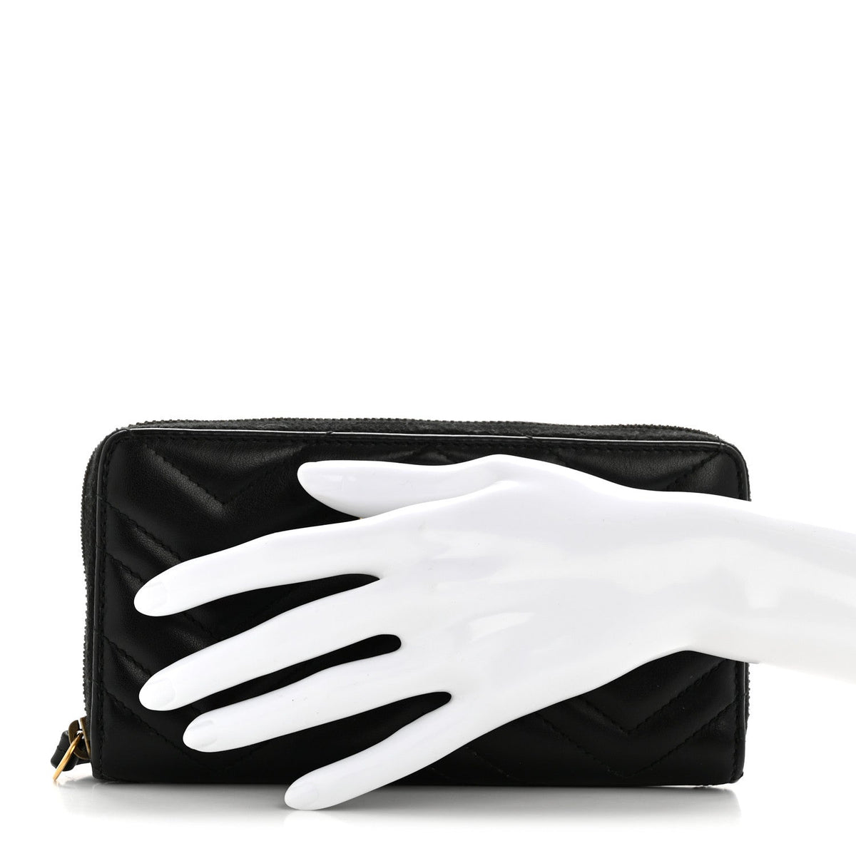 Calfskin Matelasse GG Marmont Zip Around Organizer Wallet Black
