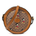 X DISNEY Mini Vintage GG Supreme Monogram Mickey Mouse Round Shoulder Bag Beige Vintage Sun Oil