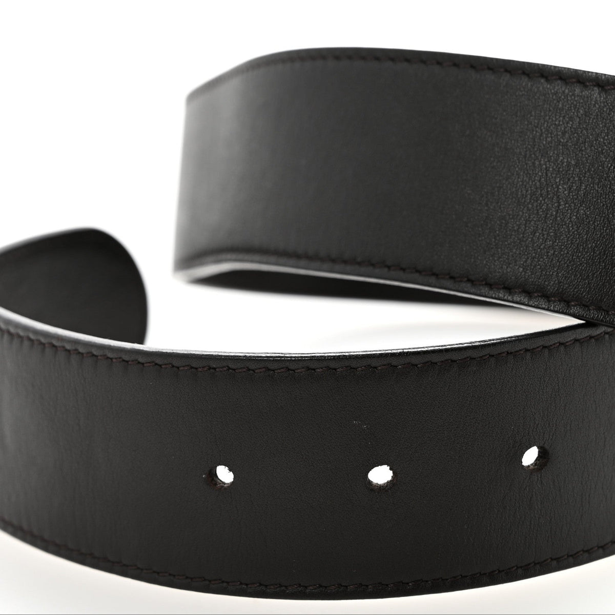 Moon Calfskin Nickel Double G 40mm Belt 85 34 Dark Cocoa