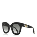 Acetate Crystal Star Round Frame Sunglasses GG0208S Black Black