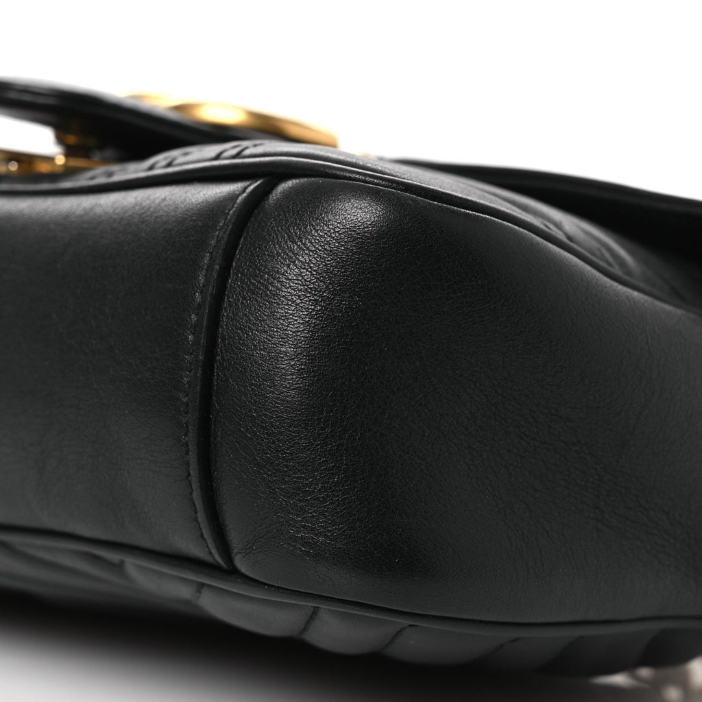 Calfskin Matelasse Small GG Marmont Shoulder Bag Black