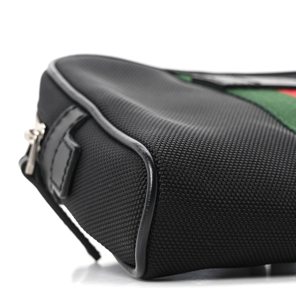 Canvas Web Slim Belt Bag Black