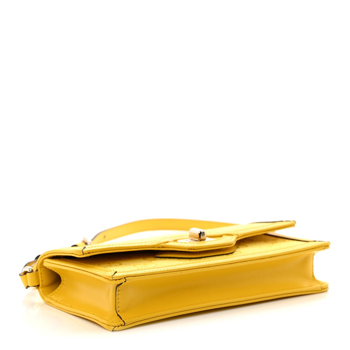 GG Monogram Scratch Lux Calfskin Mini Luce Shoulder Bag Yellow