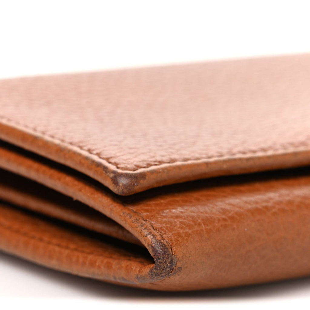 Dollar Calfskin Continental Flap Wallet Cuir