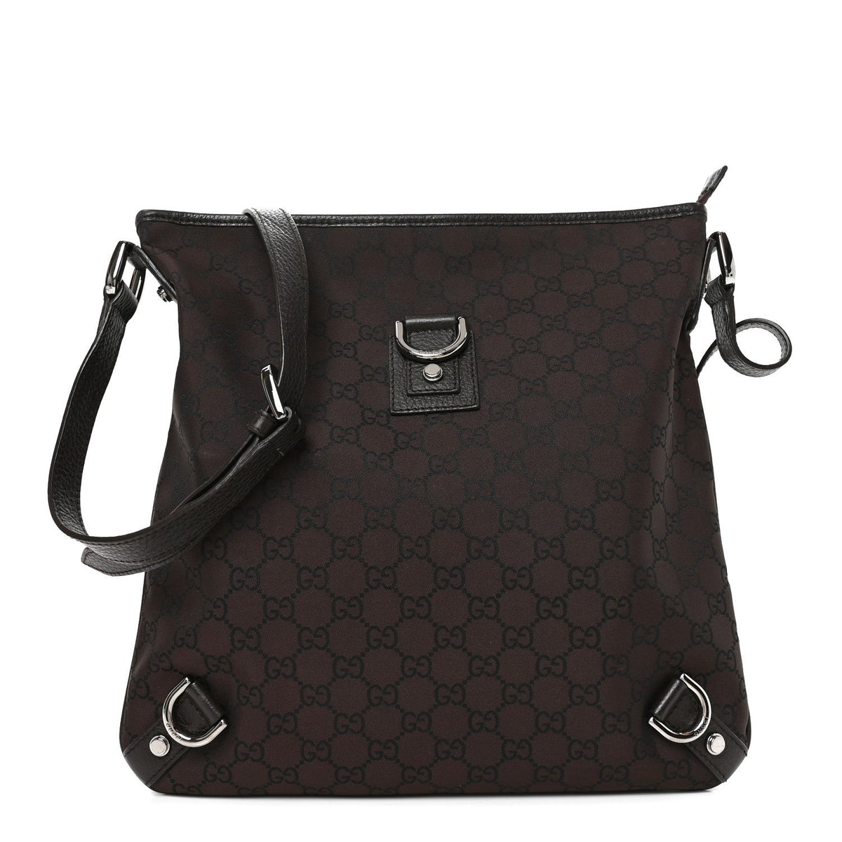Nylon Monogram Abbey Messenger Bag Dark Brown