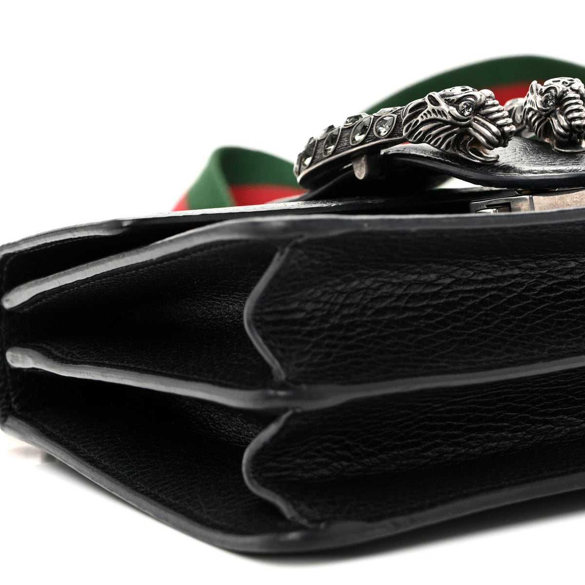 Dollar Calfskin Crystal Web Mini Dionysus Bamboo Top Handle Bag Black Black Diamond