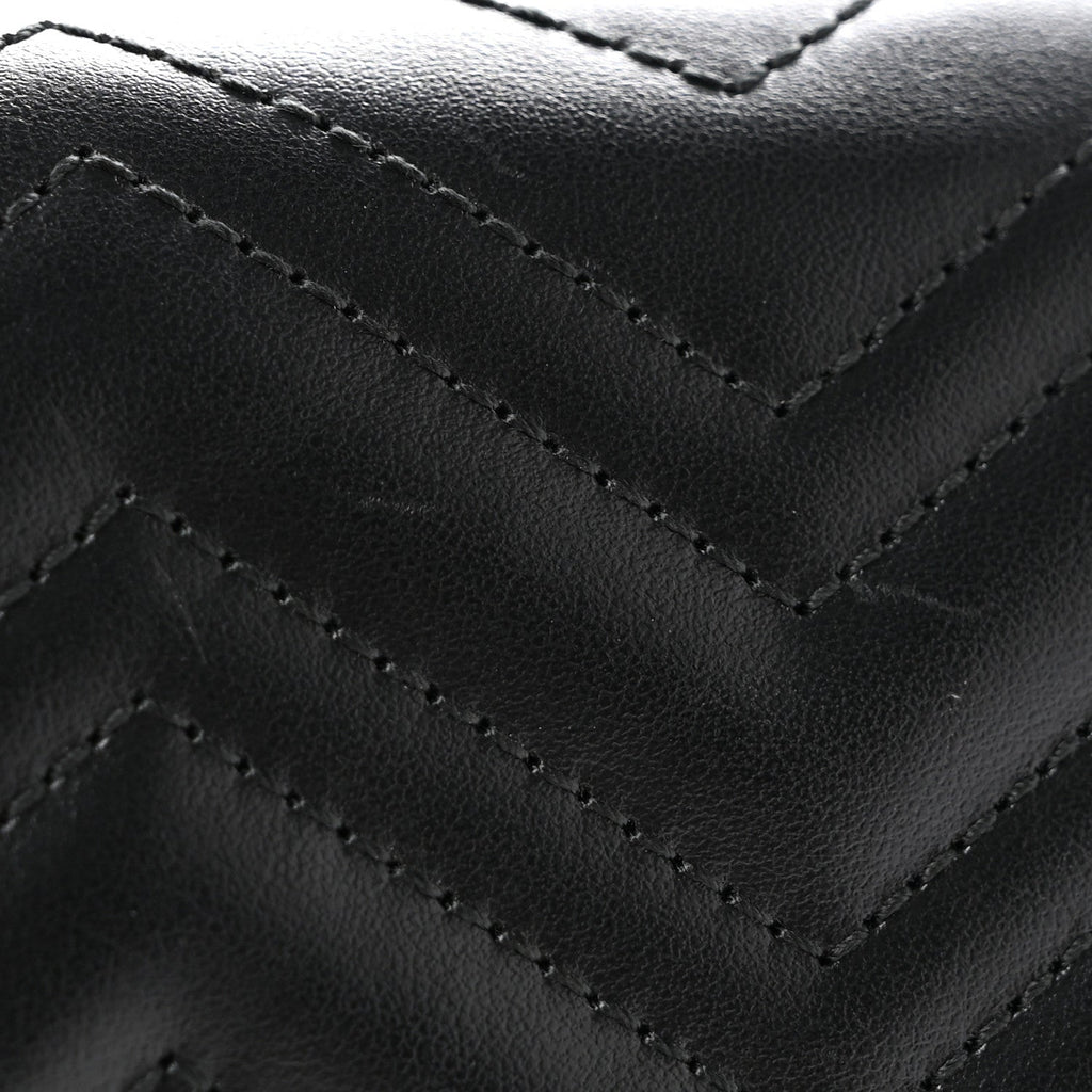 Calfskin Matelasse GG Marmont Compact Wallet Black