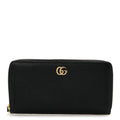 Dollar Calfskin GG Marmont Zip Around Wallet Black