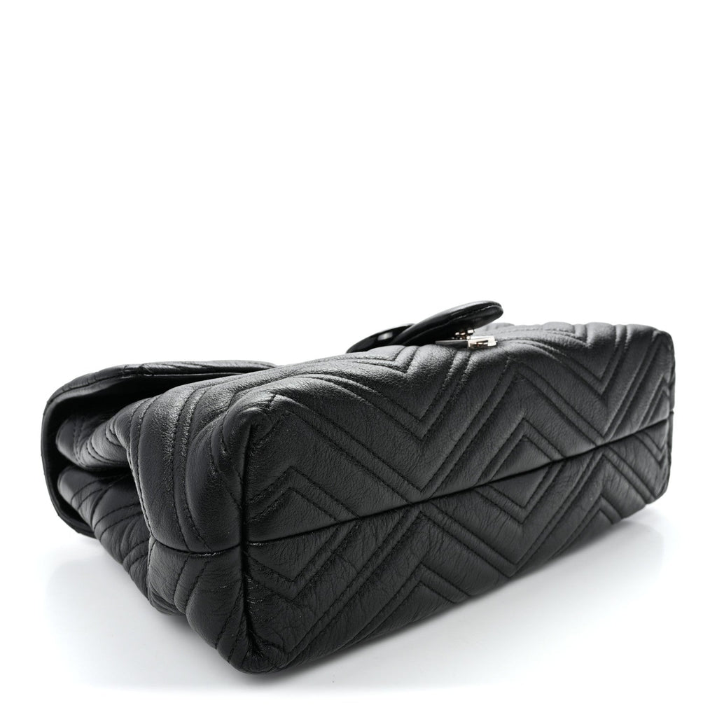Soft Calfskin Matelasse Medium GG Marmont Shoulder Bag Black