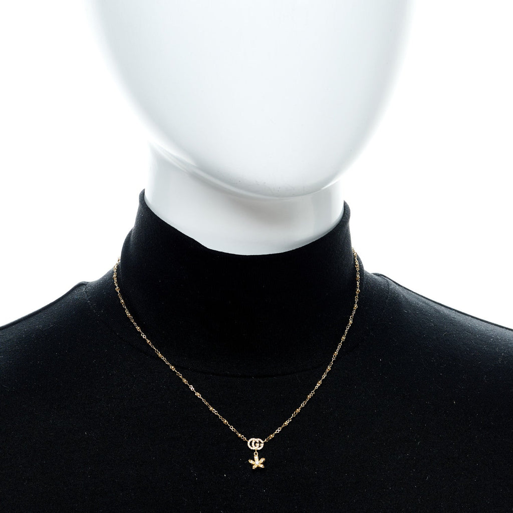 18K Yellow Gold Diamond Flora Necklace