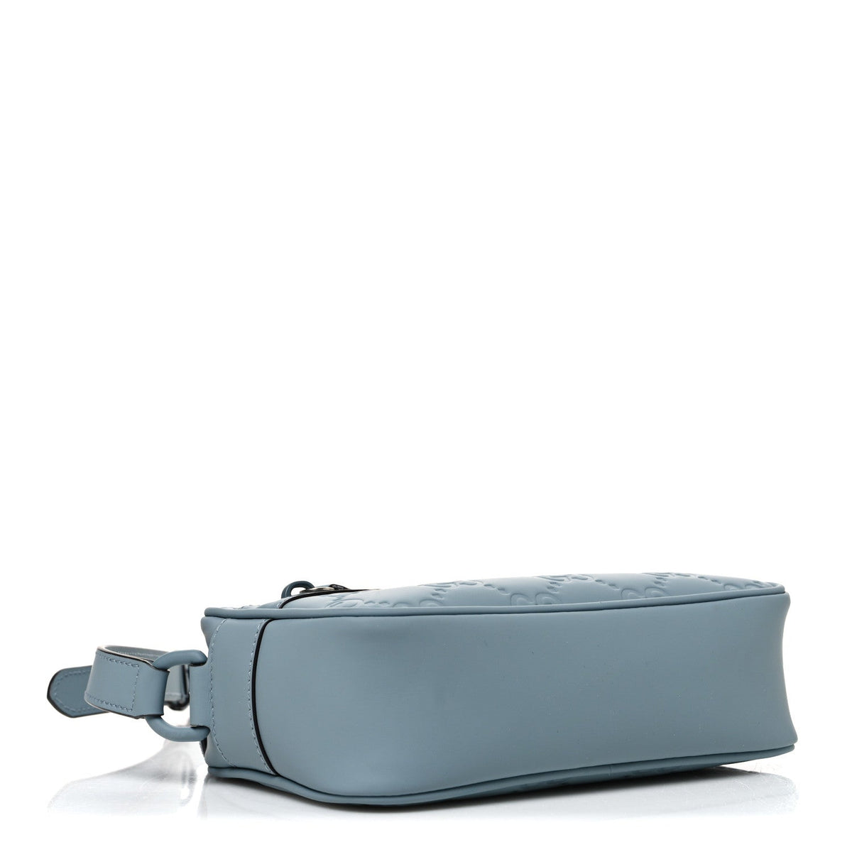 Rubber Effect Calfskin GG Mini Crossbody Bag Light Blue