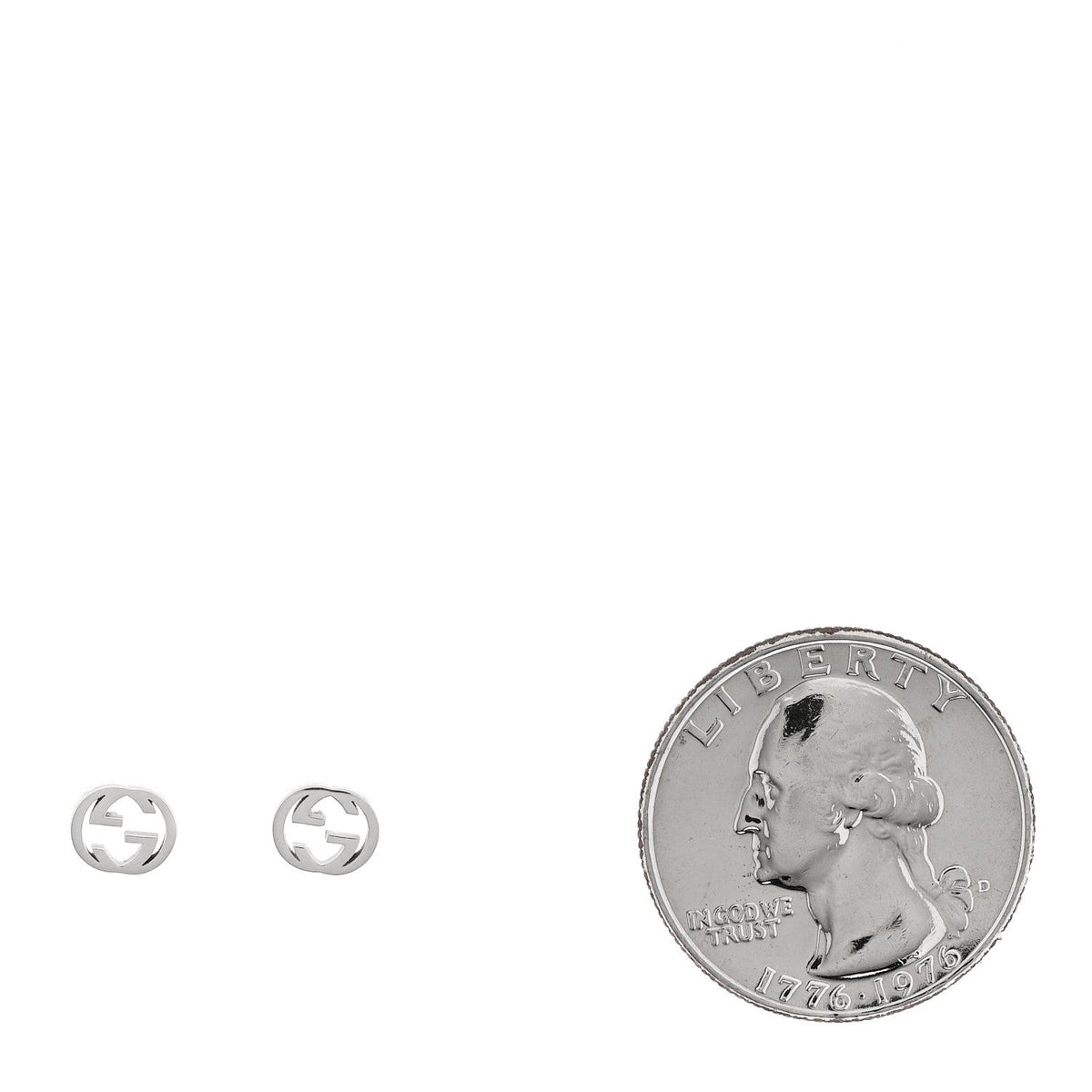 18K White Gold Interlocking G Stud Earrings