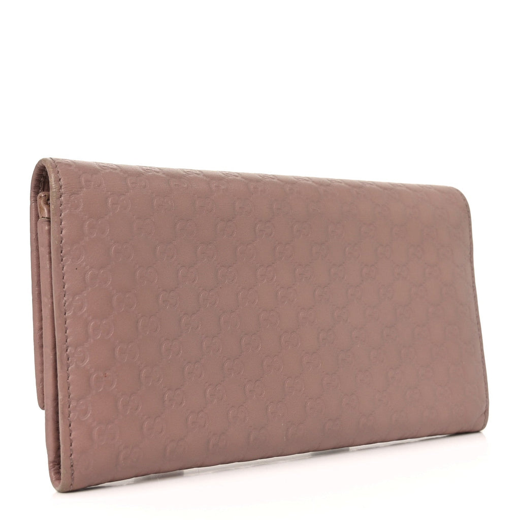 Microguccissima Bow Continental Wallet Soft Pink