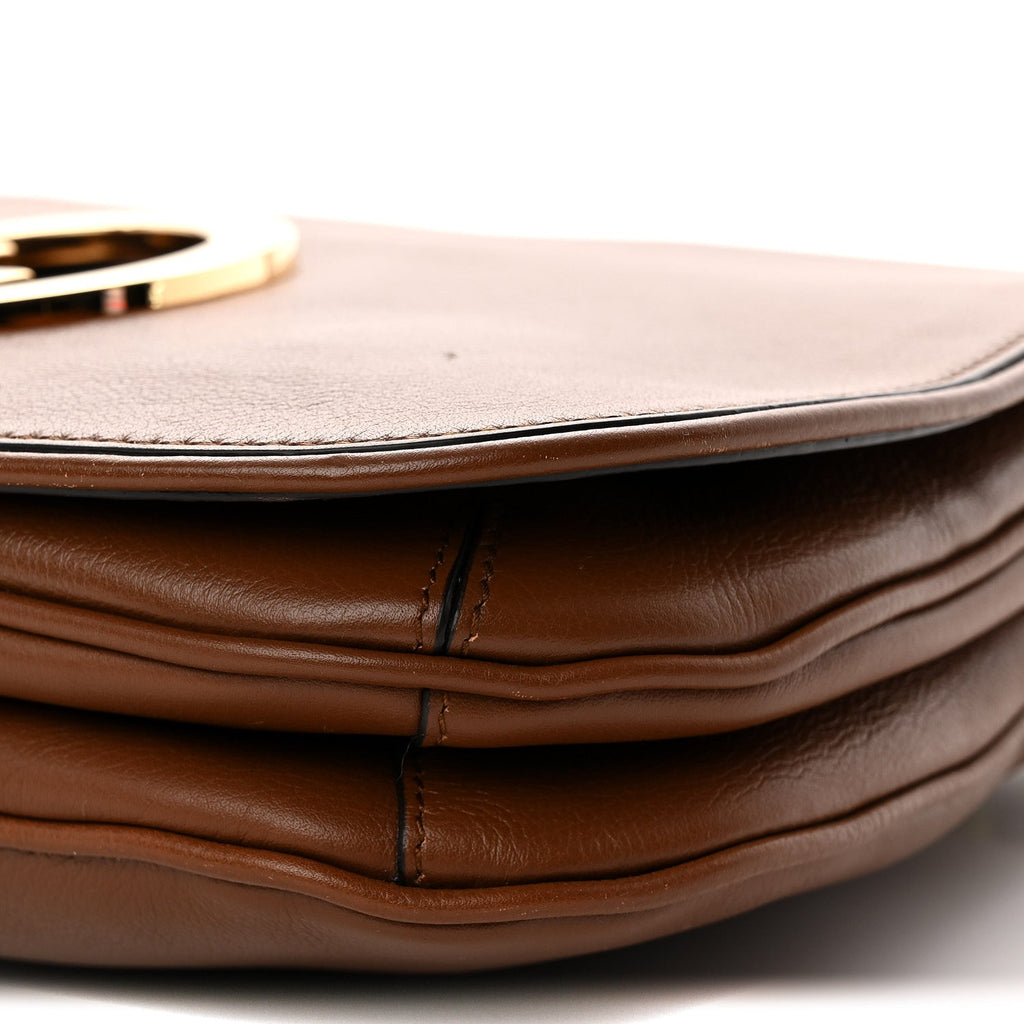 Roxy Calfskin Web Medium Blondie Shoulder Flap Bag Cuir