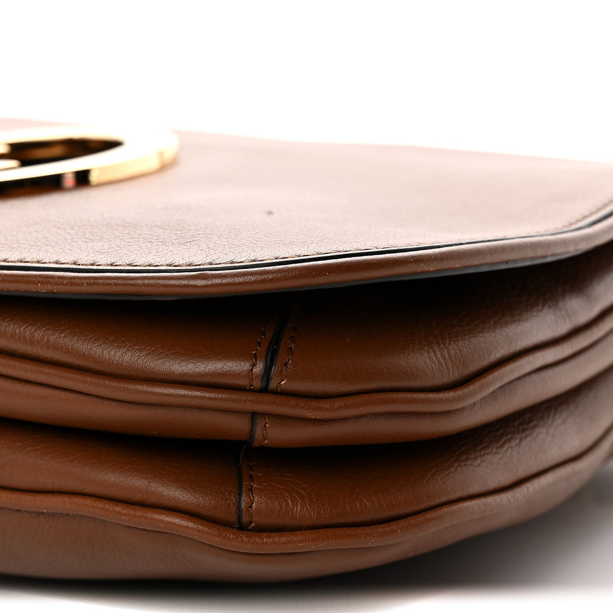 Roxy Calfskin Web Medium Blondie Shoulder Flap Bag Cuir