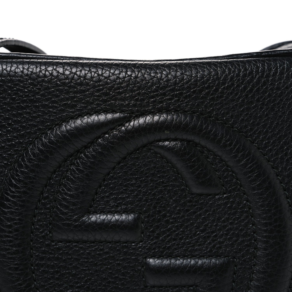Pebbled Calfskin Small Soho Disco Bag Black