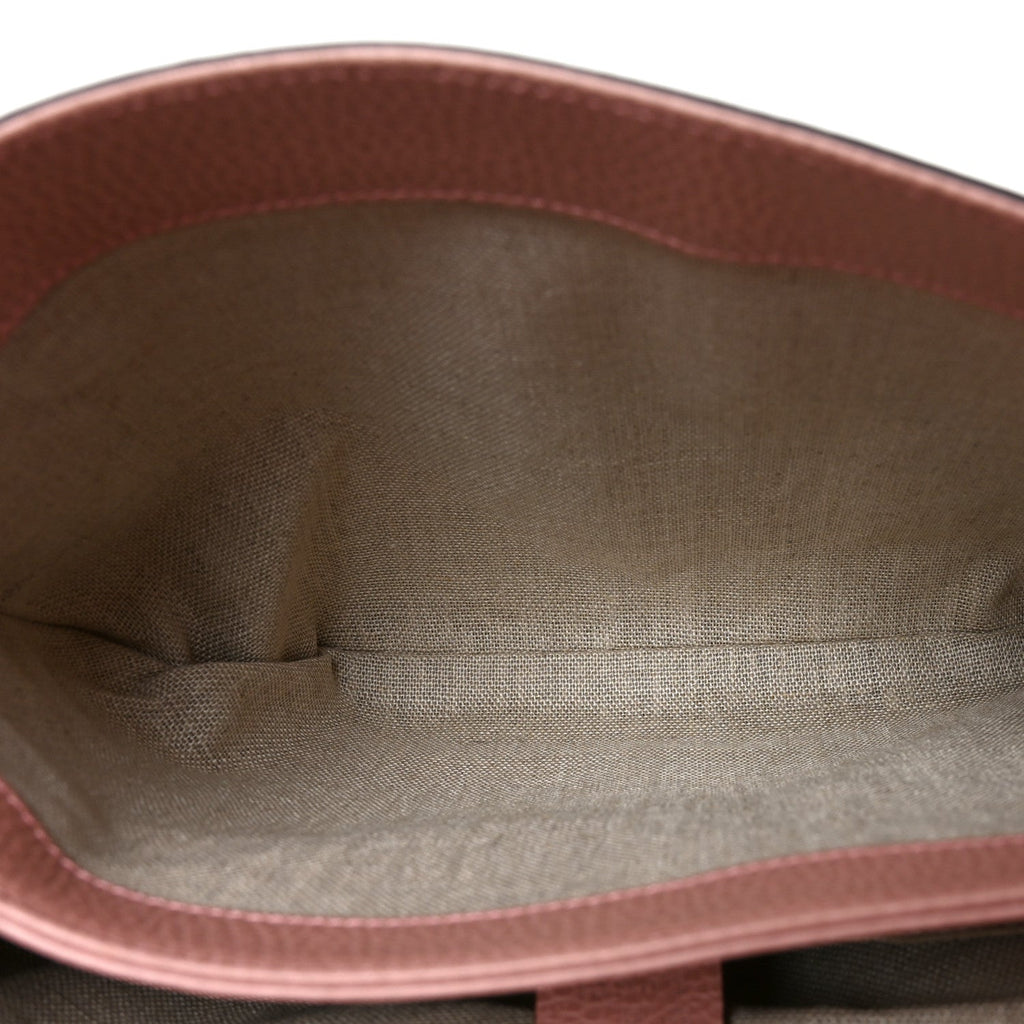 Dollar Calfskin Medium Interlocking G Top Handle Shoulder Bag Soft Pink